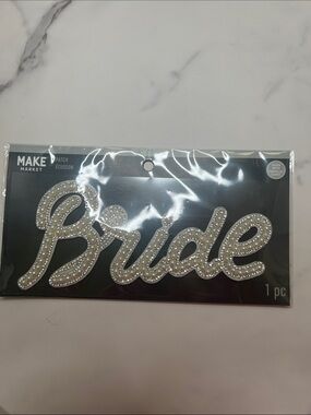 Make Market Pearl Rhinestone Bride Iron-On Patch NEW Wedding Bachelorette